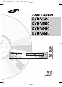 Mode d’emploi Samsung DVD-V6500 Combi DVD-vidéo