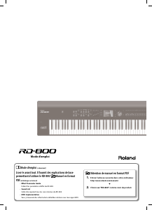 Mode d’emploi Roland RD-800 Clavier éléctronique