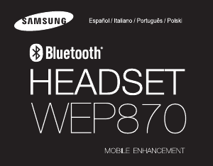 Manual de uso Samsung WEP870 Headset