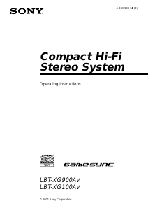 Handleiding Sony LBT-XG900AV Stereoset
