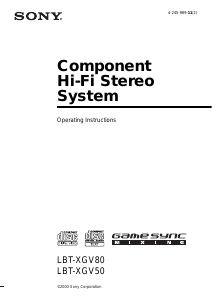 Handleiding Sony LBT-XGV80 Stereoset