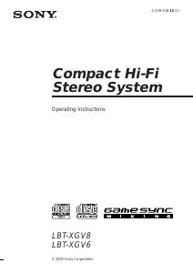 Handleiding Sony LBT-XGV8 Stereoset