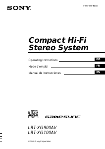 Manual de uso Sony LBT-XG100AV Set de estéreo