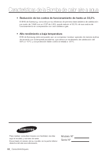 Manual de uso Samsung AEN160YDGHA Bomba de calor