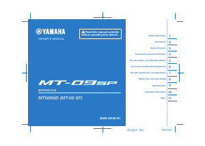 Manual Yamaha MT09 SP (2022) Motorcycle