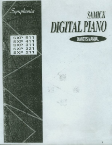 Handleiding Samick SXP311 Digitale piano