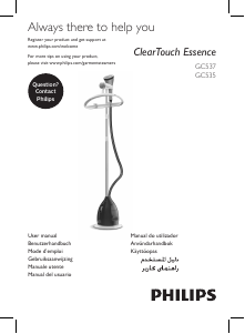 Manuale Philips GC535 ClearTouch Essence Vaporizzatore indumenti