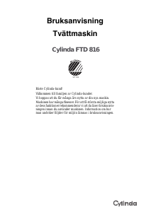 Bruksanvisning Cylinda FTD 816 Tvättmaskin