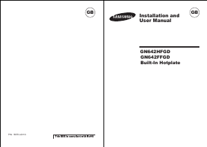 Manual Samsung GN642HFGD Hob