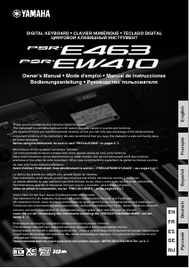 Manual de uso Yamaha PSR-E463 Teclado digital