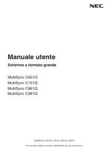 Manuale NEC MultiSync C751Q Monitor LCD