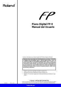 Manual de uso Roland FP-9 Piano digital