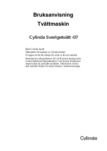 Bruksanvisning Cylinda Sverigetvatten 07 Tvättmaskin