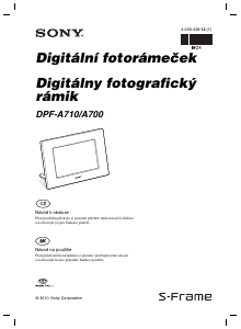 Manuál Sony DPF-A710 Digitální fotorámeček