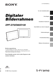 Bedienungsanleitung Sony DPF-D100 Digitaler bilderrahmen