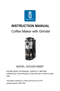 Manual Aigostar 8433325188887 Coffee Machine