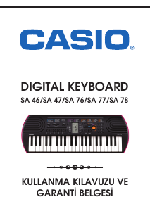 Kullanım kılavuzu Casio SA 47 Dijital klavye