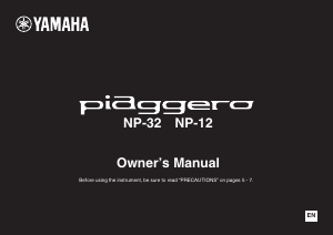 Manual Yamaha NP-12 Piaggero Digital Piano