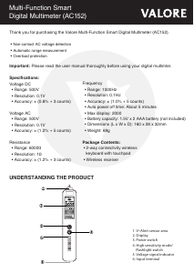 Handleiding Valore AC152 Multimeter