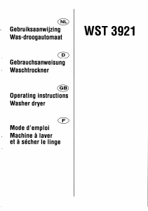 Handleiding Brandt WST3921 Was-droog combinatie