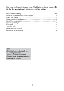 Bruksanvisning Cylinda SE 534 Spis