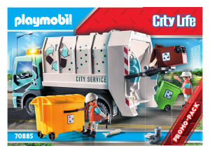 Manual Playmobil set 70885 Cityservice Camião do lixo com luzes