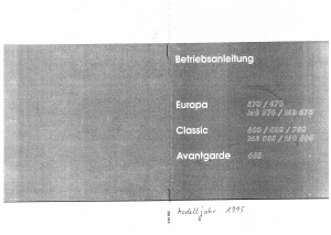 Bedienungsanleitung FFB Classic 580 (1995) Wohnmobil