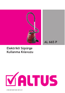 Kullanım kılavuzu Altus AL 665 P Elektrikli süpürge