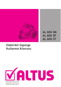 Kullanım kılavuzu Altus AL 606 SP Elektrikli süpürge
