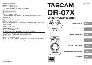 Manuale Tascam DR-07X Registratore vocale