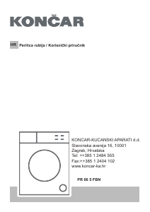 Priručnik Končar PR 06 5 FBN Stroj za pranje rublja