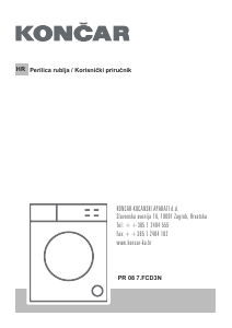 Priručnik Končar PR 08 7.FCD3N Stroj za pranje rublja