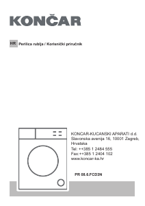 Priručnik Končar PR 08 6.FCD3N Stroj za pranje rublja