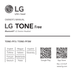 Handleiding LG TONE-FP3W Koptelefoon