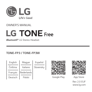 Használati útmutató LG TONE-FP3 Fejhallgató
