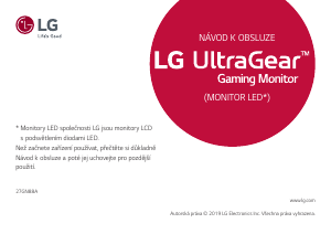 Manuál LG 27GN88A-B UltraGear LED monitor
