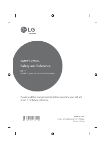 Mode d’emploi LG 70UF7729 Téléviseur LED