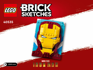 Használati útmutató Lego set 40535 Brick Sketches Vasember