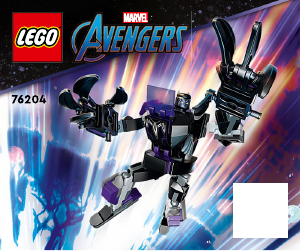 Bruksanvisning Lego set 76204 Super Heroes Black Panther robotrustning