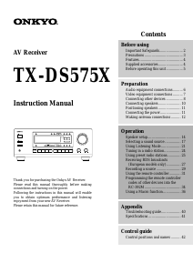 Manual Onkyo TX-DS575X Receiver