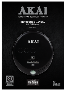 Manual Akai A61007 Discman