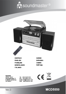 Manual Soundmaster MCD 5550 Turntable