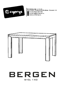 Руководство Cyprys Bergen Обеденный стол