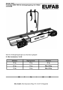 Manuale EUFAB Bike Two Portabiciclette