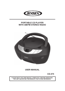 Manual Jensen CD-475 Stereo-set
