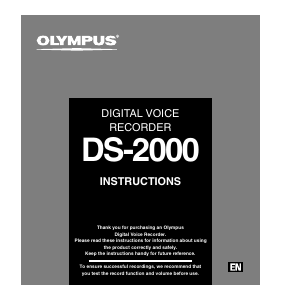 Manual Olympus DS-2000 Audio Recorder