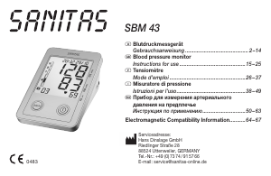 Manuale Sanitas SBM 43 Misuratore di pressione