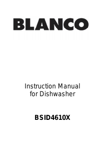 Manual Blanco BSID4610X Dishwasher