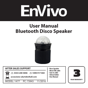 Manual EnVivo 1477 Disco Ball