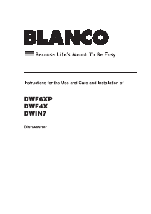 Manual Blanco DWF6XP Dishwasher
